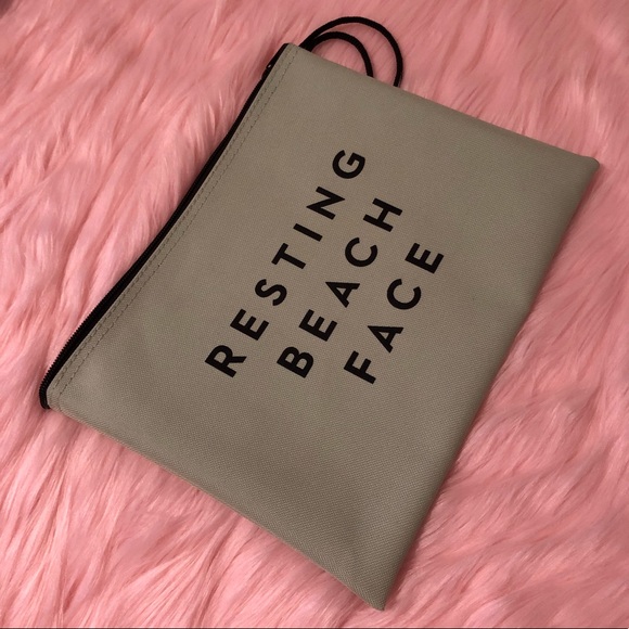 Milly Handbags - NWOT Milly Resting Beach Face Zip Pouch Clutch Bag